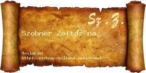 Szohner Zoltána névjegykártya